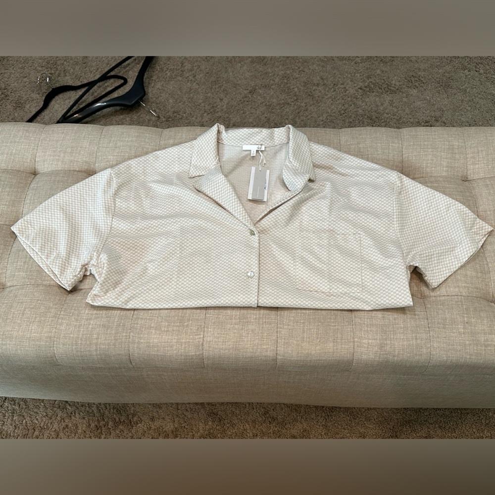 Skins Women’s Jules Top - Size 3 Color - Sandstone Check - NWT - Picture 6 of 8